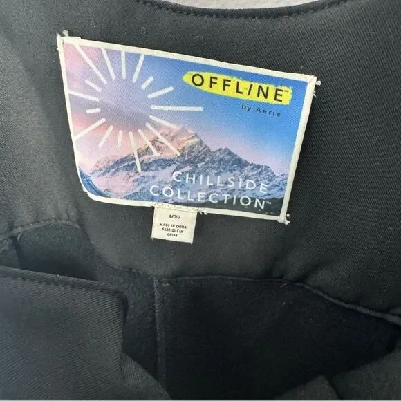 AERIE Offline Chillside Collection Black Ski Snow Suit Size Large - Picture 8 of 9
